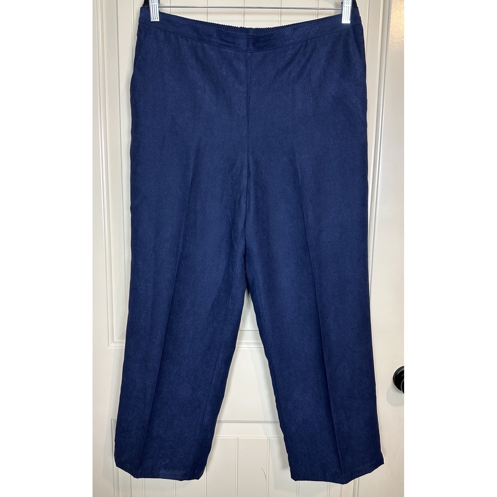 Alfred Dunner Women's Blue‎ Classic Pull-On Straight-Leg Pants Size 16 GUC
